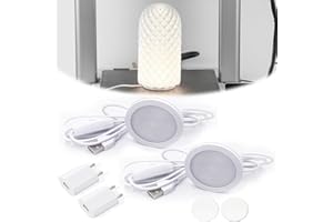 SONGYEA 2 Stk. 3D-Drucker LED-Lampen-Kit für Lab A1/A1mini/P1S/P1P/X1C für Crafting Nachtlicht Modelle und Einfache Installation, Mit USB-Adapter, Drei Arten von weißem Licht (Weißer Stil)