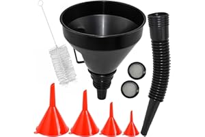 LBING Trichter mit Schlauch Universal-Öl-Einfülltrichter | 5STK Trichtersatz mit Flexiblem Hals Öltrichter Abnehmbarem für Auto Wasser Öl