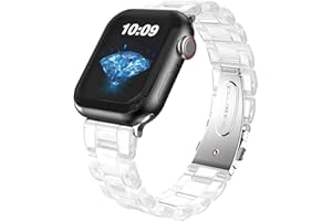 HALLEAST Damen Resin Armband Kompatibel mit Apple Watch Armband Serie 9 8 7 6 5 4 3 2 1 Ultra SE, Dressy Bracelet Glänzend Harz band für iWatch 49mm 45mm 44mm 42mm 41mm 40mm 38mm