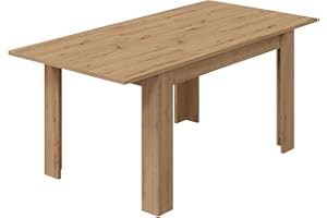 Habitdesign – Mesa de Comedor Extensible Moderna, Mesa para Salón en Color Roble Nodi, 140-190x78x90 cm - hasta Seis Comensales - Modelo Kendra