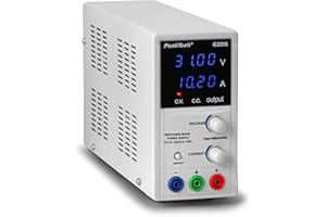 PeakTech 6226 – Labornetzteil 0-30V/ 0-10A, Regelbar, Labornetzgerät DC mit Blauer 4-Stelliger Anzeige, Stabilisiertes Schaltnetzteil, Überlast- und Kurzschlussfest, schmale Bauform