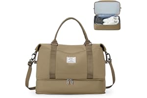 HPLQQ for Ryanair Airlines Underseat Cabin Bag 40X20X25 Weekend Overnight Bags for Women Carry on Bag Holdall Travel Duffel Bag Sport Duffel Bag with Wet Bag Gym Tote Bag Mum Hospital Bag,F11-Khaki