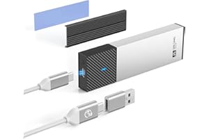 SAN ZANG MASTER Recinzione Enclosure SSD NVMe M.2 con trasmissione 10 Gbps, adattatore per custodia SSD USB 3.2 NVME SATA per 2230 2242 2260 2280 M.2 PCIe NVMe M-Key e M+B Key SSD (senza attrezzi, cavo 2 in 1)
