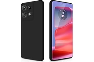 ‎GIIYOON GiiYoon Silikonowy Etui do Motorola Edge 50 Pro, Miękką Wyściółką Wewnętrzną z Mikrofibry, Ochrona Aparatu 360 Stopni, Osłona Odporna na Uderzenia (Czarne)