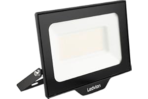 ‎LEDVION Ledvion LED Strahler, Inkl. 0.5M Kabel, 50 Watt Osram LED Strahler, 4000K Weitstrahl, 6000 Lumen Arbeitslicht, Außen Strahler IP65 wasserdicht, Weitstrahl mit Schnellkupplung
