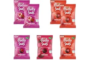 FruitySouls - Gefriergetrocknete Früchte mit Schokolade | 7 Pack (560g) | Schokolierte Früchte | Gefriergetrocknete Früchte mit knackigem Schokomantel | Schokofrüchte