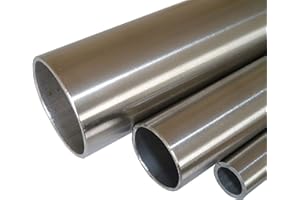 B&T Metall Edelstahl Rundrohr geschliffen, Ø 20,0 x 2 mm (1/2"), Länge ca. 1,0m | Konstruktionsrohr K240 1.4301, längsnahtgeschweißt, Hohl-Profil