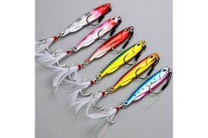 L-MEIQUN, 6pcs / Lot Japón Cebo del Metal criba el señuelo de la Pesca 10g / 15g / 20g / 25g Cabeza Wobbler de la Pesca del Agua Salada Plomo Raya Cebo Jigs Leurre Peche