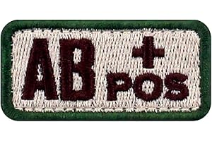 EMBTAO Tipo AB positivo Gruppo sanguigno tattico con Fissaggio Chiusura a uncino e asola Ricamata Toppa, Multitan