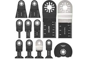 TOABOA Lot de 12 lames de scie oscillantes pour bois, plastique, métal, outil multifonction - Accessoires pour Bosch Fein Multimaster (12 pièces)