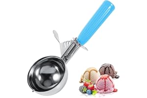 Nikou CuillèRe à CrèMe GlacéE - CuillèRe CuillèRe à CrèMe GlacéE à Fruits En Acier Inoxydable Pratique Avec Outil De Cuisine En Plastique (Couleur : Blue-5.7Cm)