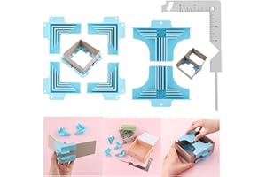 OTCRAFT Lot de 7 guides d'angle de cartonnage avec outil de couverture en métal, assemblage d'angle/séparateur (3 mm, 2 mm, 1,5 mm, 1 mm) de large, pour couvertures de livres, boîtes en panneaux d'aggloméré,