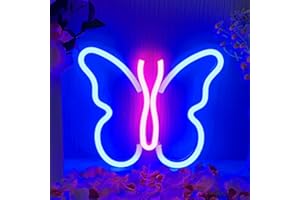 YUEYYNS Papillon Enseigne Néon Panneau Néon Papillon pour Décoration, Lampe LED USB ou à Pile pour la Fête de Mariage Partie Murale Partie d'anniversaire Camping