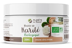 PLANÈTE AU NATUREL Bio-Sheabutter AB 200 g – 100% pflanzlich – ohne Zusatzstoffe – Haar – Körper – Gesicht – rein – vegan