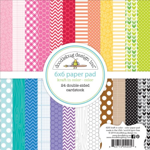 Doodlebug Design 6 x 6-inch Kraft in Color Assortment Paper Pad, Multi-Colour