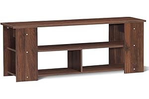 GOPLUS Mueble TV, Banco de TV de Madera para televisores de hasta 50 Pulgadas, Mueble de Almacenamiento para Consola de Juegos Multimedia, Centro de Entretenimiento para salón, Dormitorio, Oficina