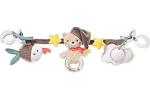 Fehn cadena para cochecito Bruno - Cadena móvil con simpáticos colgantes para colgar de forma flexible en cochecitos, sillas de bebé y cunas para bebés y niños pequeños desde el nacimiento