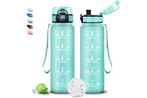 Grsta Trinkflasche Kinder, Trinkflasche 0 5 liter, Flasche mit Uhrzeit, Wasserflasche Auslaufsicher, Wasserflasche mit Zeitmarkierung, Leicht zu Reinigen, Flasche Erwachsene für Schule, Outdoor