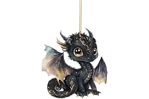 ZHUNGZAOH Weihnachts Deko Anhänger Baby Drache Anhänger Weihnachten 2D Acryl Lustige Katzen Weihnachtskugeln Cute Deko Weihnachtsbaum Weihnachtsdeko Figuren Christmas Ornaments Tree Decorations