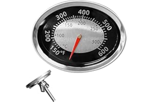 SUPERDI 60070 Oval Temperature Gauge Replacement for Weber Q1200 Q220 Q2200 Q120 Thermometer Replacement Parts