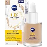 NIVEA Q10 POWER Anti-Rughe 3in1 Siero fondotinta 01 Light/Medium 30 ml, Fondotinta coprente, idratante e anti-età, Siero viso
