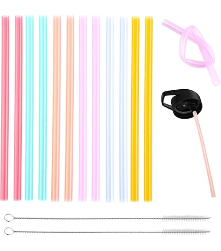 Tegion Cannuccia di ricambio in silicone extra lunga da 35,6 cm, per Stanley Cup da 1134 ml, riutilizzabile, flessibile, grande, grande, per bicchiere Quencher, bottiglia d'acqua da 1,8 l, confezione