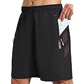 Cimic Men's Shorts with Functional Zipper Pockets | Reflective strips, quick dry and breathable, sports, gym and running