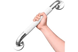 MEEQIAO Badewannen Haltegriff, 50cm Weiß Rutschfest Griffstange Badezimmer, für Bad & Dusche Wandhaltegriff, aus Edelstahl & Nylon-Sicherheitsgriffe, für Senioren
