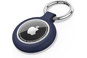 Oumida Funda AirTag, Llavero Apple Airtag, Fundas Protectora Apple AirTags Portátil de Silicona, Carcasa Impermeable Completamente Cerrada, Estuche para Rastreador Antipérdida (Azul Marino)