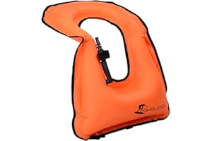 FORWEWAY Inflatable Snorkel Vest Kayak Swimming Vest for Adults Snorkel Vests Inflatable Buoyancy Vest for Snorkeling Water Sports Beginner Adults-Only (96-220 lbs)