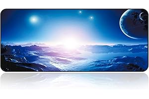 Qisan Duża podkładka pod mysz/mata do gier rozszerzona duży rozmiar podkładka pod mysz do komputera laptopa 80 x 30 x 0,4 cm podkładka pod klawiaturę, podkładka na biurko z antypoślizgową gumową podstawą, prostokątna podkładka pod mysz, wszechświat