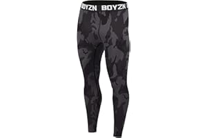 Boyzn Męskie 2-pak sportowych spodni kompresyjnych szybkoschnące aktywne rajstopy warstwa bazowa legginsy treningowe do biegania z kieszeniami
