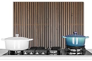 KitchenYeah© Antisalpicaduras Cocina 60x40 cm Protector Salpicaduras Pared Chapa Aluminio Kitchen Panel Vitrocerámica Accesorios Salpicadero Decoración Vintage - Madera - Diseño - Textura