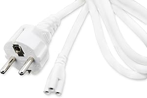 OUBO 1m Stromkabel Netzkabel 100CM mit Schalter weiß Euro-Stecker für LED T8 Leuchtstoffröhre mit Fassung