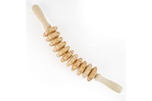 Whchiy Therapy Massager Roller Accessories Anti Cellulite Massage Roller Tool Massager Wooden Massage Tool Relax Tight Muscles for Body (Wood)