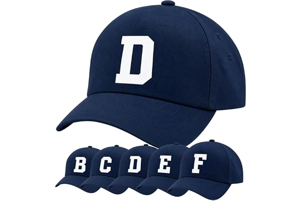 4sold ny keps alfabet A-Z barn marinblå bomull A-Z sommar solhatt UV-skydd barn skola barn kepsar hatt sport pojke unisex justerbar baseball semester skola - I