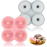 TNOMSNO Candy Molds, 2 Pieces and 4 Cavities Donut Mold, Silicone Cake Molds, Candy Silicone Molds for Cupcake, Cookies, Muff