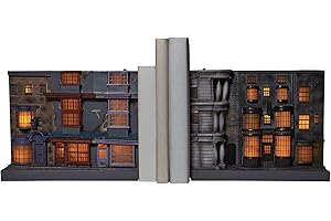 Enesco - Diagon Alley - Serre-Livres Lumineux - Le Monde des sorciers de Harry Potter - Résine - 18,4 cm de Hauteur, 7.25 Inch