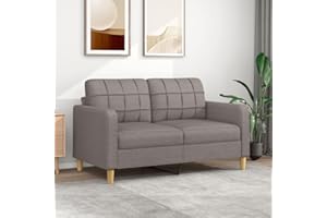 SECOLI Sofa 2 sitzer 2 sitzer Sofa 2er Couch Lounge Couch Sofa Couch Couch Klein für Wohnzimmer/Schlafzimmer/Büro/Wohnung-2-Sitzer:140cm-Taupe-Stoff