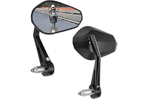 KEMIMOTO Specchietti Moto Universali, E9 Specchietto Retrovisore Manubrio, 7/8" 22mm Specchietti Moto Omologati per Motociclo Scooter Cruiser