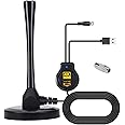 [2023 Più Nuovo] Antenna TV Interna, Antenna HDTV Digitale Amplificata con Amplificatore di Segnale Support 4K HD VHF UHF FM 