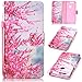 Produktbild SMART LEGEND Lederhülle für Huawei Honor 8 Ledertasche Hülle Plum Blume Muster Schutzhülle Premium PU Leder mit Handschlaufe Klapptasche Flip Wallet Case Protective Cover Innere Weiche Silikon Bookcase Handytasche Bookstyle Schale mit Kartenfächer Magnetverschluß Standfunktion Etui
