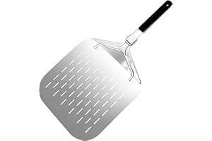 Dakexiong Pala per Pizza Corta, Professionale 63,5 x 32cm, Supporto di una Grande Superficie, con Manico Forata Pieghevole per Forno,outdoor pizza oven accessories and indoor baking use