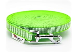 Laisse en caoutchouc Twinkys Dog Style - 20 mm de large - Pour chien jusqu'à 50 kg - Plusieurs coloris disponibles - 1 à 30 m - Qualité supérieure - Sans poignée