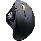 ProtoArc EM04 Wireless Bluetooth Trackball Mouse, 2.4G Ergonomic Rechargeable Mice with 5 Adjustable DPI, Thumb Control, 3 De
