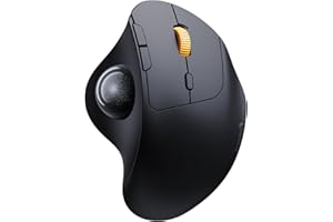 ProtoArc Souris Trackball sans Fil, EM04 Ergonomique Bluetooth Rollerball Souris Rechargeable Ordinateur Portable Souris, ContrôLe du Pouce Et Connexion De 3 Appareils, Compatible PC,iPad,Mac,Windows