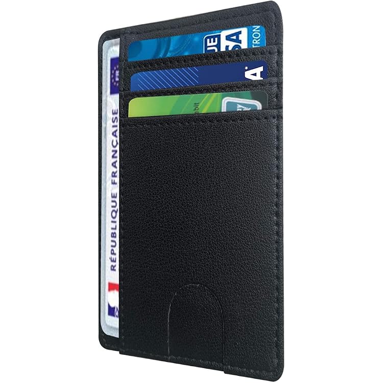 Porte-cartes RFID En Cuir PU - Minimaliste 4 Fentes - Gris Ou Noir - Pour Voyage Et Affaires