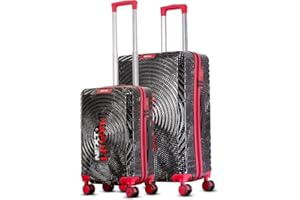 PREVEL Luggage Sets of 2 | 100% Polycarbonate Suitcase – Cabin (20 Inch) + Check-in (28 Inch) | Smart Luggage with Built-in Weighing Scale (in Check-in Only) | Hard Shell | 8 Spinner Wheels | Black