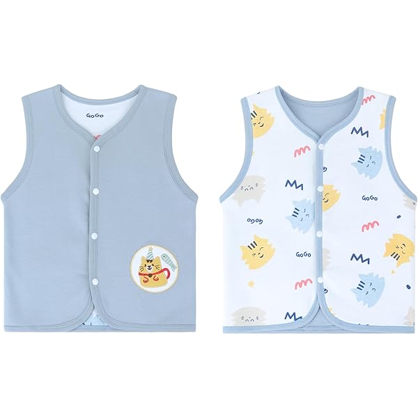 Baby Toddler Double Sided Vests Kids Cotton Sleeveless Jacket