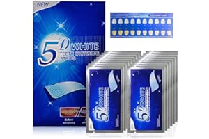 Whaline 28 strisce sbiancanti i denti, perossido, senza teeth sbiancamento dei denti, formula non sensitiva, strisce bianche, sicure per lo smalto dei denti con sapore di menta